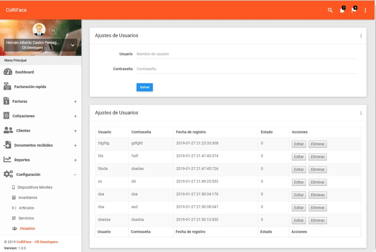 Aplicación web de facturación electrónica